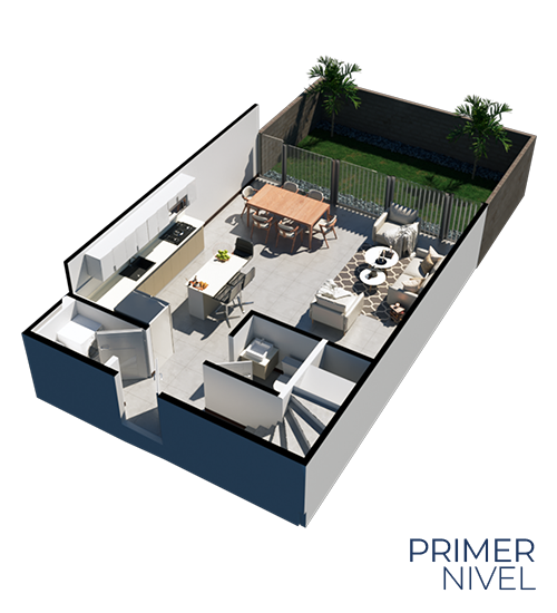 Primera Planta del Modelo B del Condominio Ayarco Boulevard